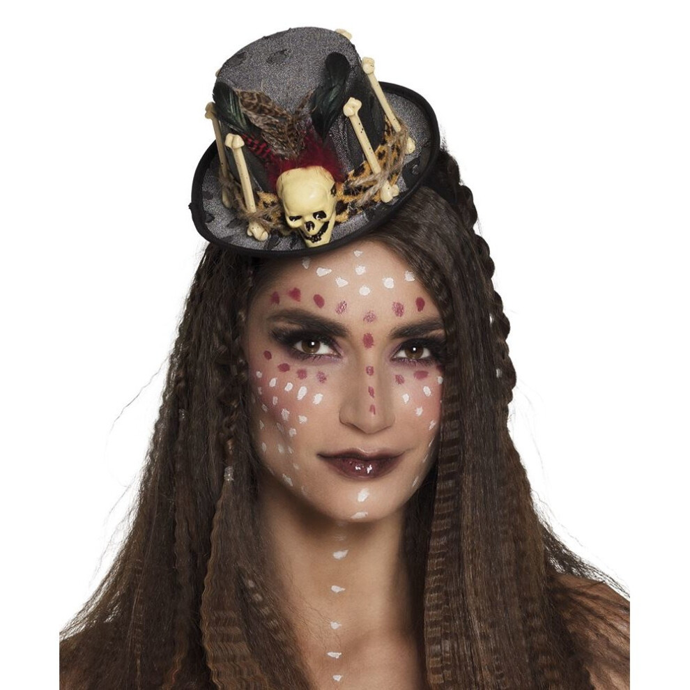 Voodoo Mini Hat on Headband Halloween Fancy Dress Accessory