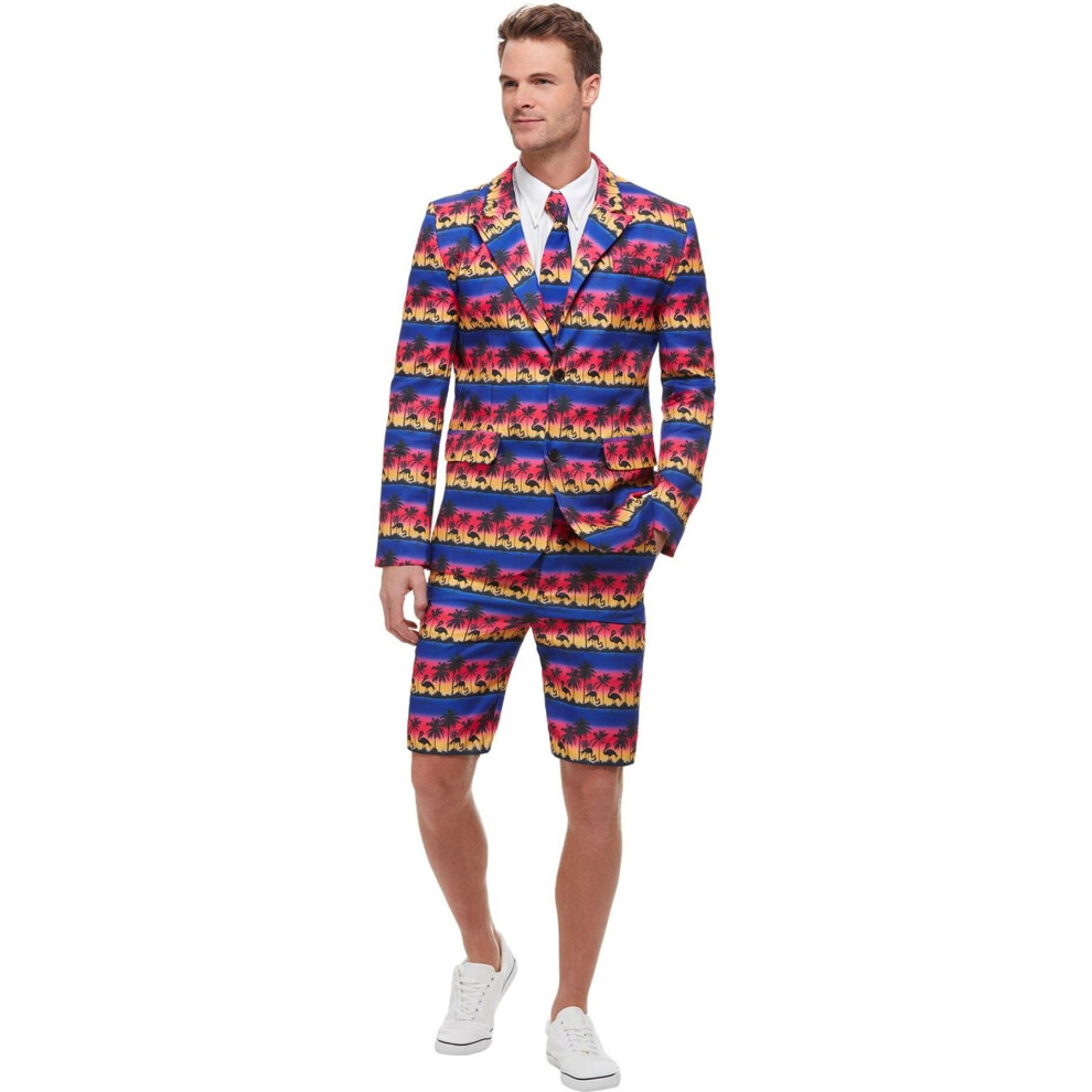 Mens Sunset Flamingo Fancy Dress Suit (Medium)