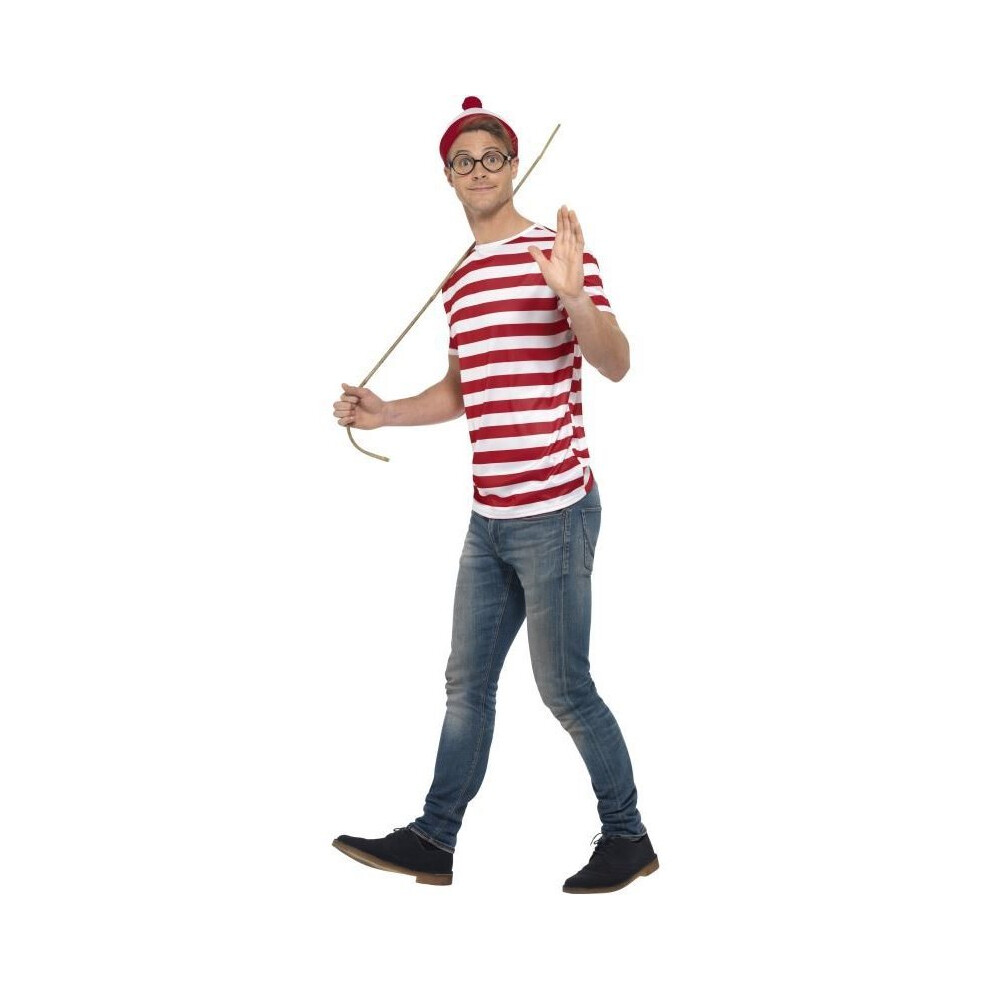 Smiffy's Mens Where's Wally Kit Fancy Dress Accessory Multicoloured