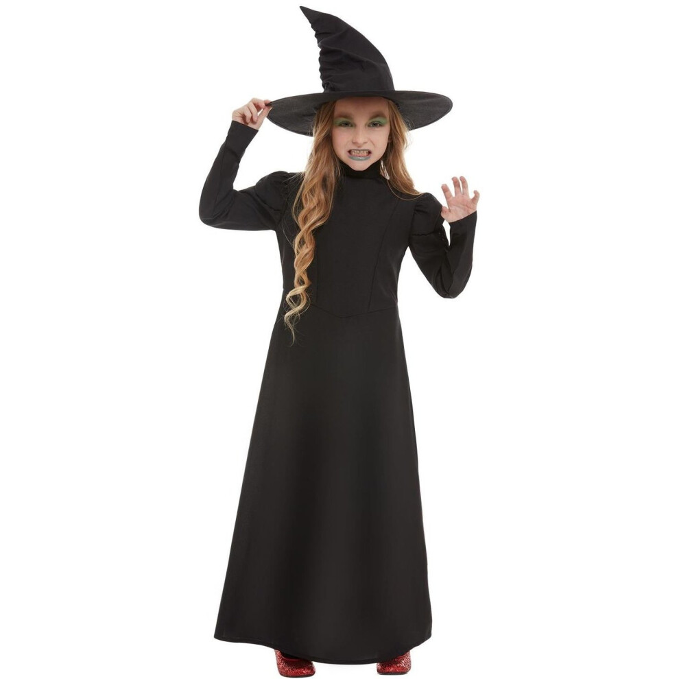 Girls Halloween Wicked Witch Fancy Dress Costume Age 4-6