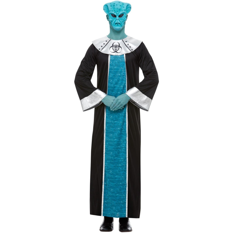 Mens Blue Alien Fancy Dress Costume XL