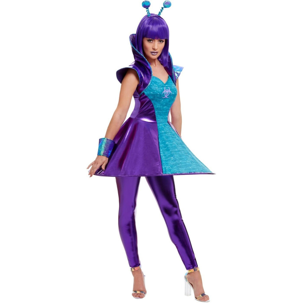 Smiffy's Womens Alien Lady Fancy Dress Costume Size 16-18 Multicoloured