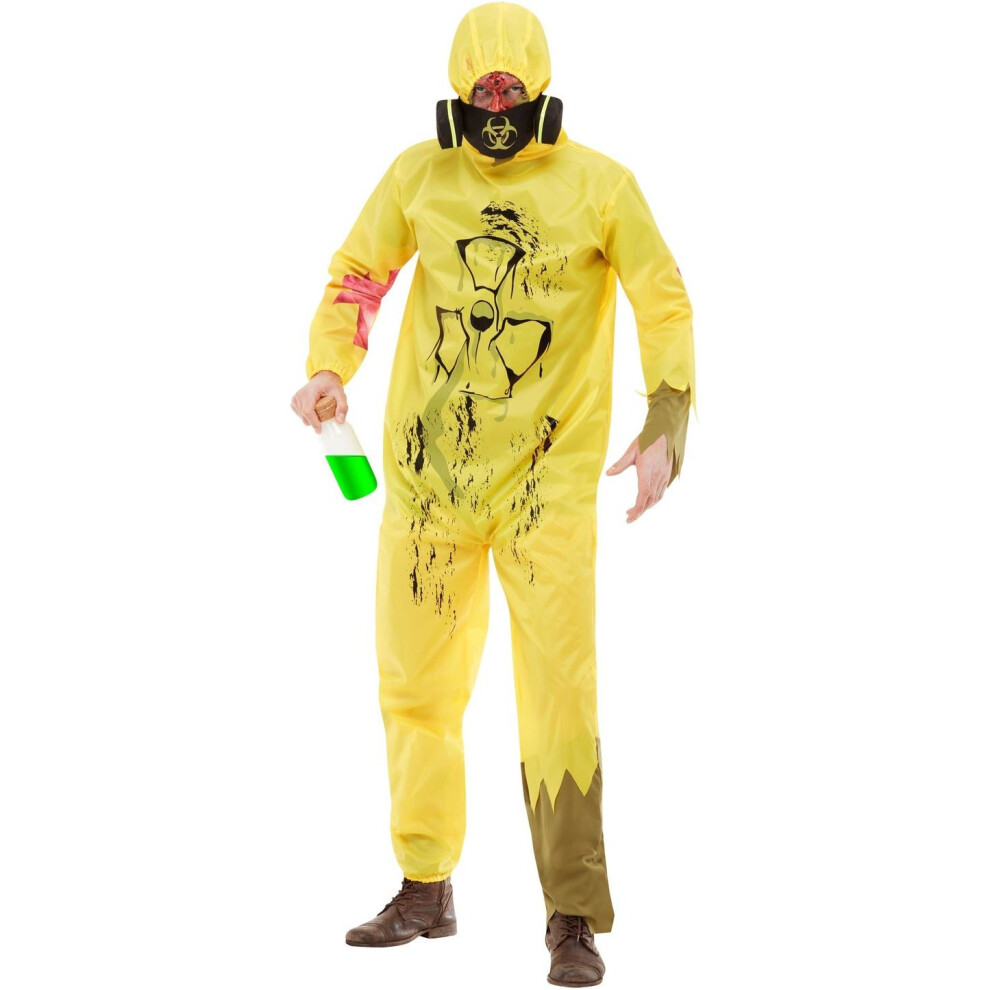 Mens Burnt Biohazard Fancy Dress Costume XL