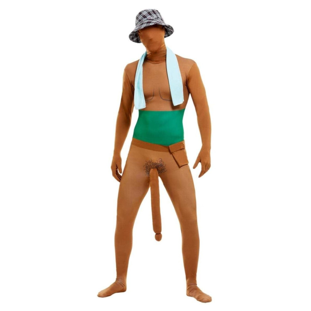 Mens Brown Big Willy Man Fancy Dress Costume (Medium)