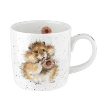 Wrendale Diet Starts Tomorrow Mug by Royal Worcester, Hamster Design, Fine Bone China, 310ml, 8cm, MMOQ5629-XT