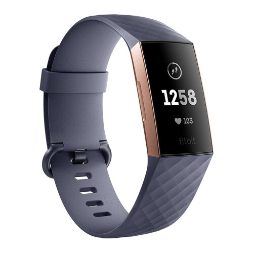 (Blue Grey/Rose Gold) Fitbit Charge 3 Activity Tracker | Swim-Proof Fitness Tracker