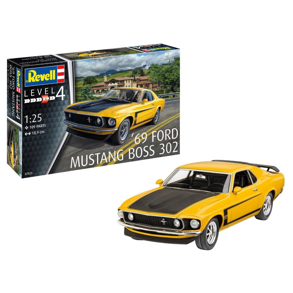 7025 1969 Boss 302 Mustang Plastic Model Kit