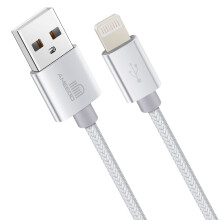 (3 metre, White) Ameego Braided 8 pin Cable | Heavy-Duty Charger