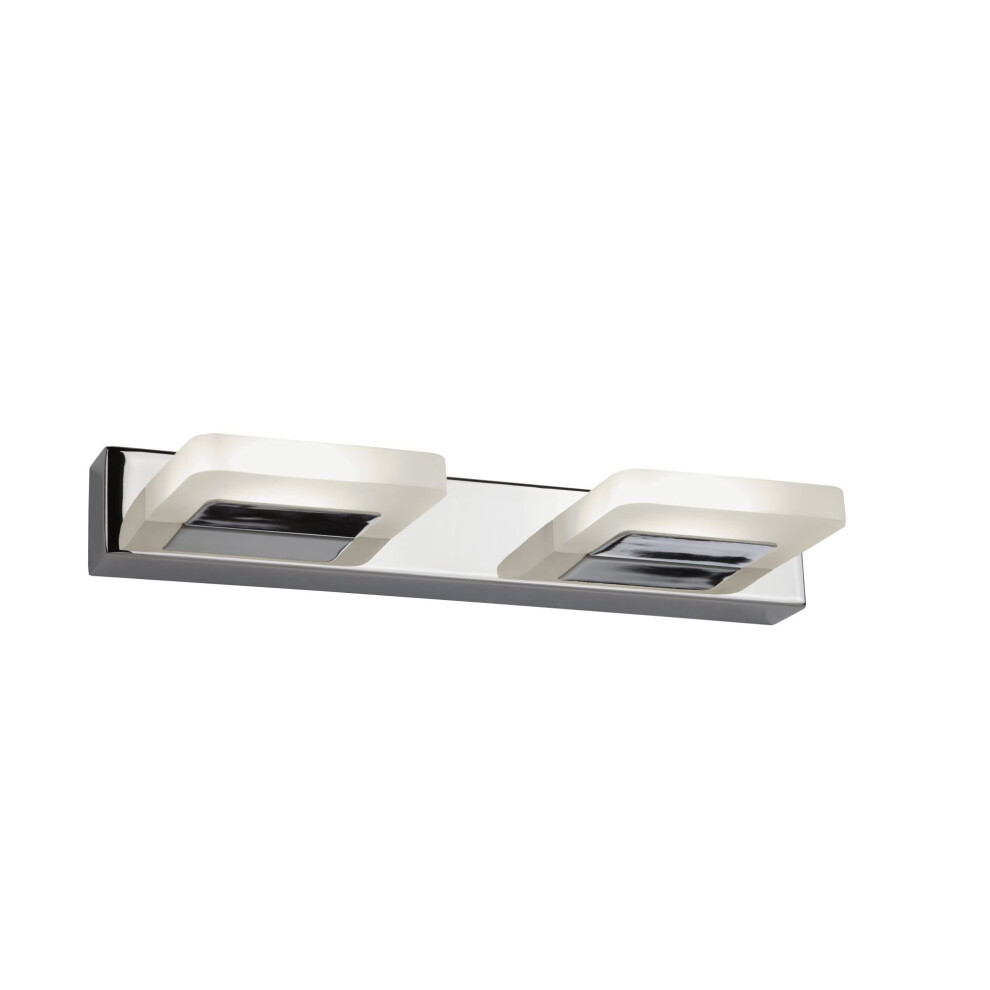 Search Led 2 Wall Chrome/Frosted Glass Light