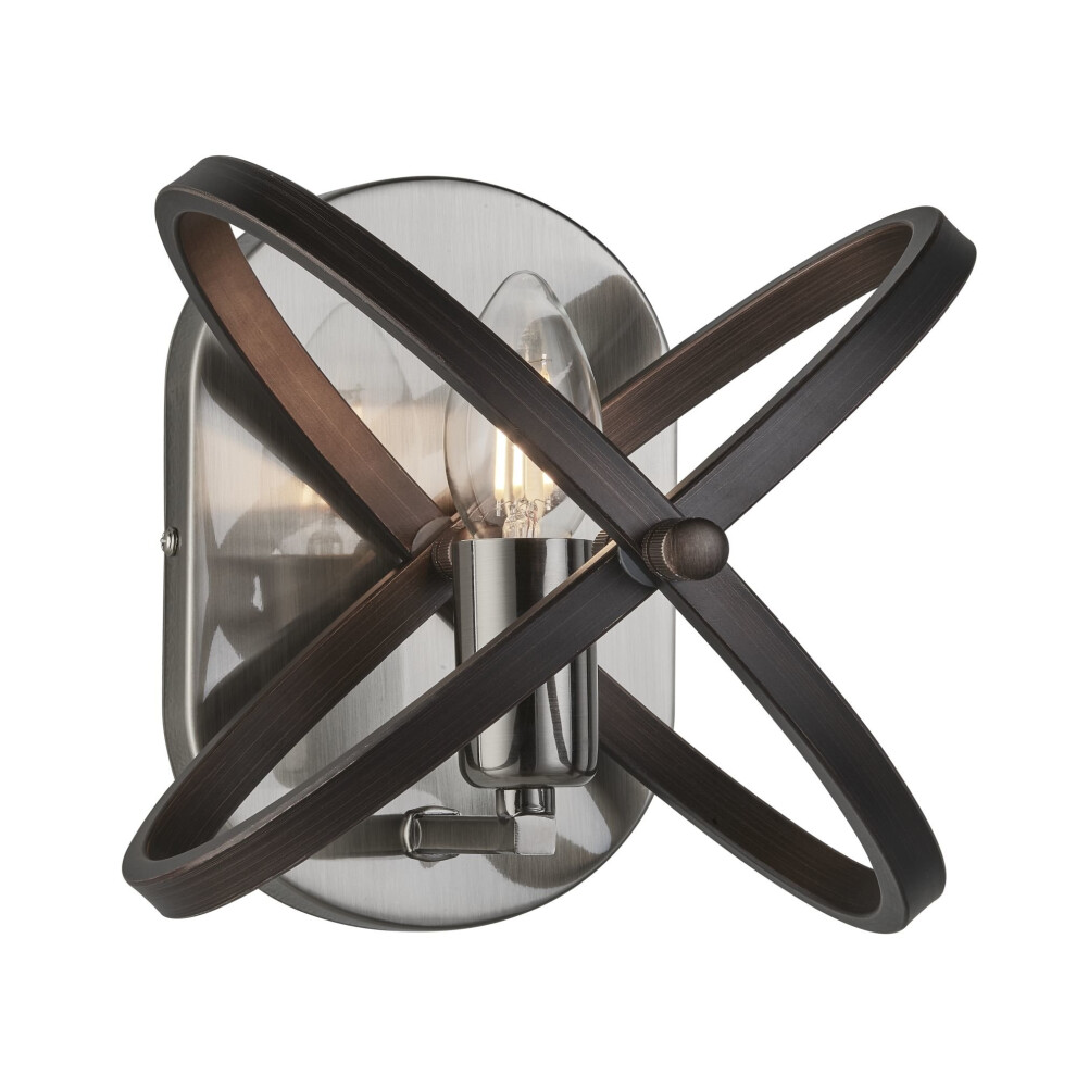 Searchlight Hoopla 1 Light Wall Light Pewter