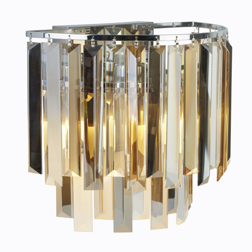 Search Clarissa 2 Chrome Wall Bracket With Clam Sm Glass Light