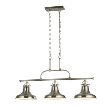 Searchlight Dallas 3 Light Industrial Bar Pendant Satin Silver