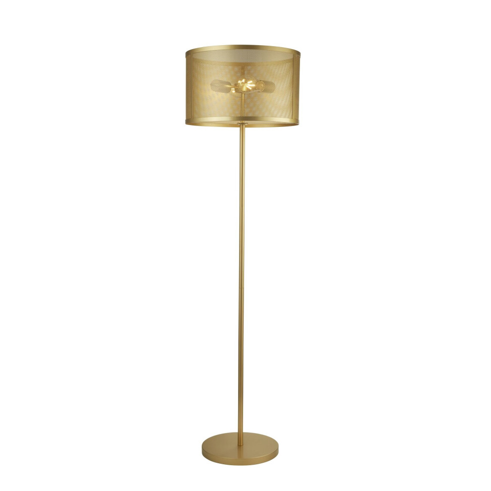 Searchlight Fishnet 2 Light Floor Lamp Matt Gold