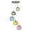 Searchlight Searchlight Mardi Gras 5 Light Pendant Satin Silver With Multi Coloured Glass 1