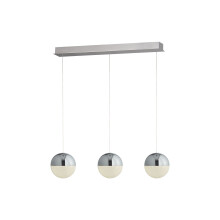 Searchlight Marbles 3 Light LED Globe Pendant Crushed Ice Effect Shade Chrome