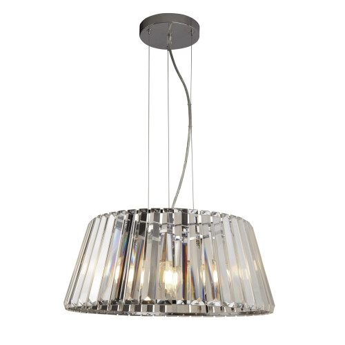 Searchlight Searchlight Tiara 5 Light Pendant Chrome With Crystal Glass