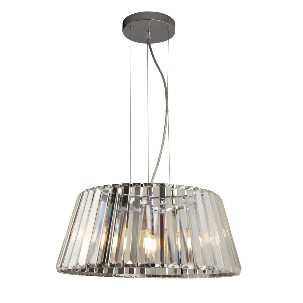 Search Tiara 5 Pendant Chrome With Crystal Glass Light