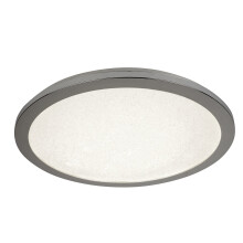 Searchlight LED Flush Ceiling Light Dia 30Cm Chrome And Crystal Sand Ip44