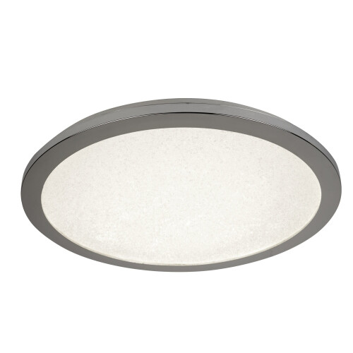 Searchlight Searchlight LED Flush Ceiling Light Dia 30Cm Chrome And Crystal Sand Ip44