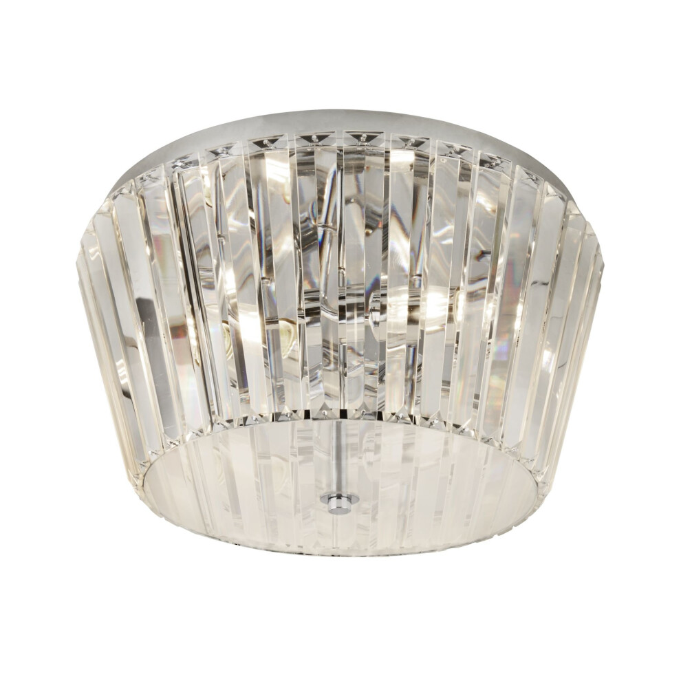 Search Tiara 3 Fush Chome With Crystal Glass Light