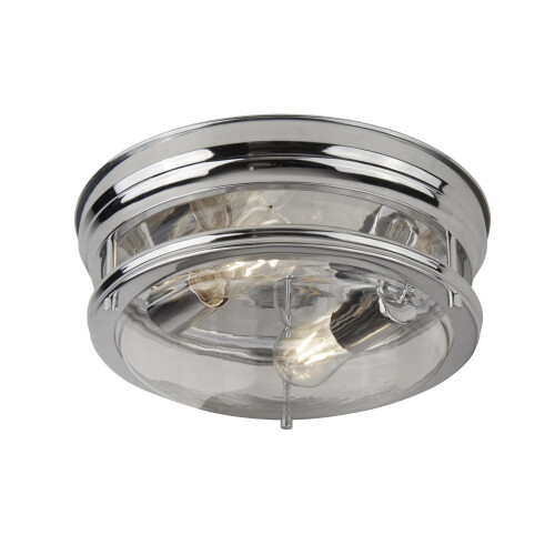Searchlight Searchlight Edinburgh 2 Light Flush Chrome With Clear Glass Ip44