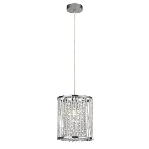 Searchlight Searchlight Elise 1 Light Pendant Chrome Crystal Drops