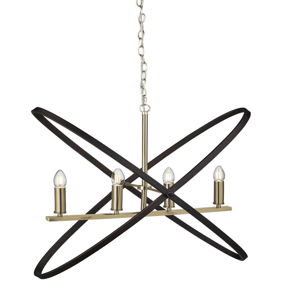 Searchlight Hoopla 4 Light Pendant Bronze