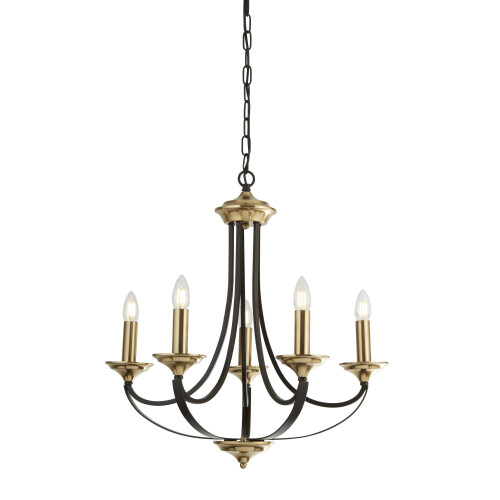 Searchlight Searchlight Belfry 5 Light Pendant Dark Bronze & Brown
