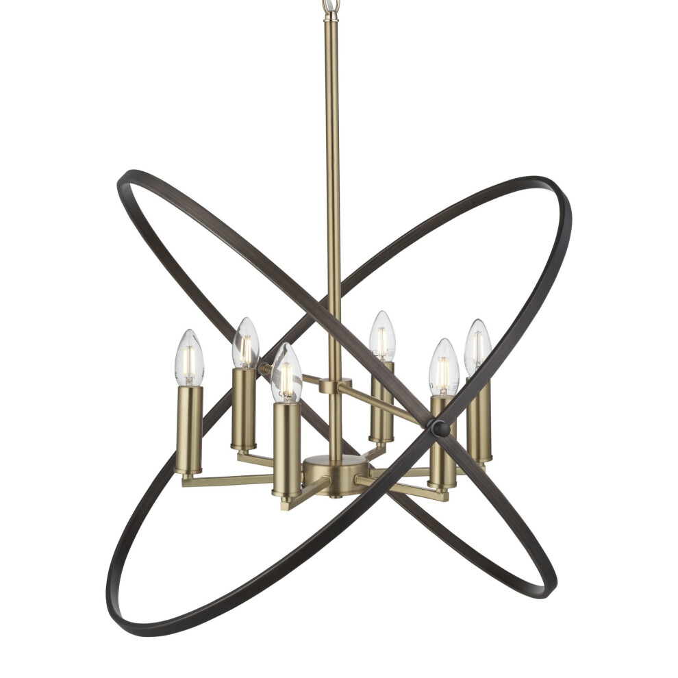Searchlight Hoopla 6 Light Pendant Bronze