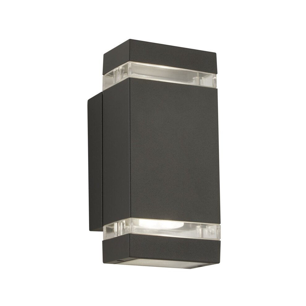 Searchlight Outdoor & Porch UpDown Wall Bracket Grey Clear Diffuser