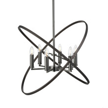 Searchlight Hoopla 6 Light Pendant Pewter