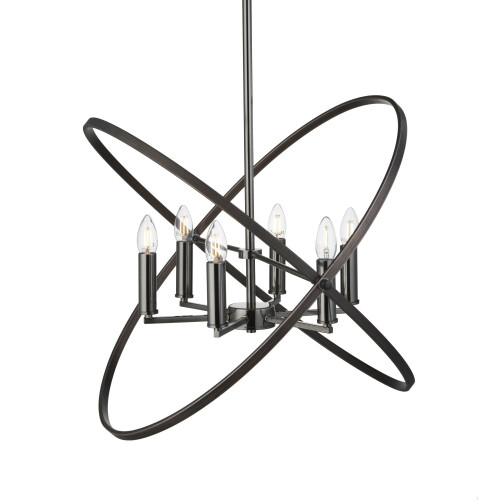 Searchlight Searchlight Hoopla 6 Light Pendant Pewter
