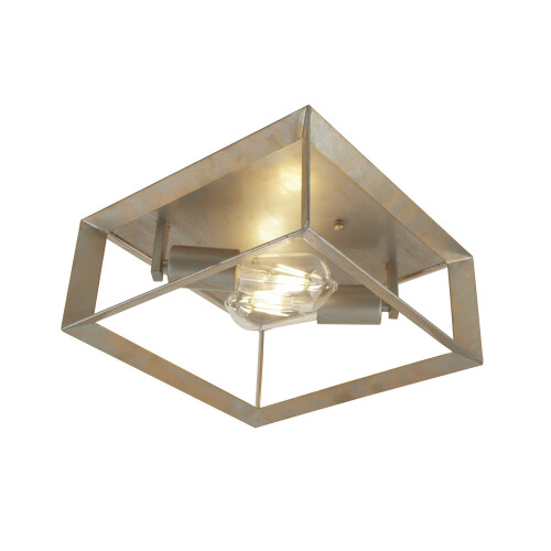 Searchlight Searchlight Heaton 2 Light Ceiling Light Brushed Silver Gold Finish