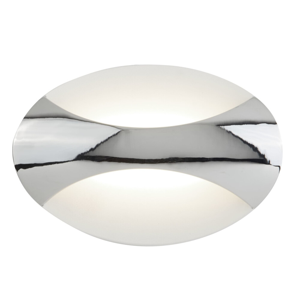 Search Led Wall Oval Chrome/Sand Light/White