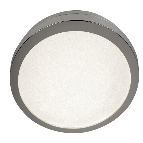 Searchlight Searchlight LED Flush Ceiling Light Dia 40Cm Chrome And Crystal Sand Ip44