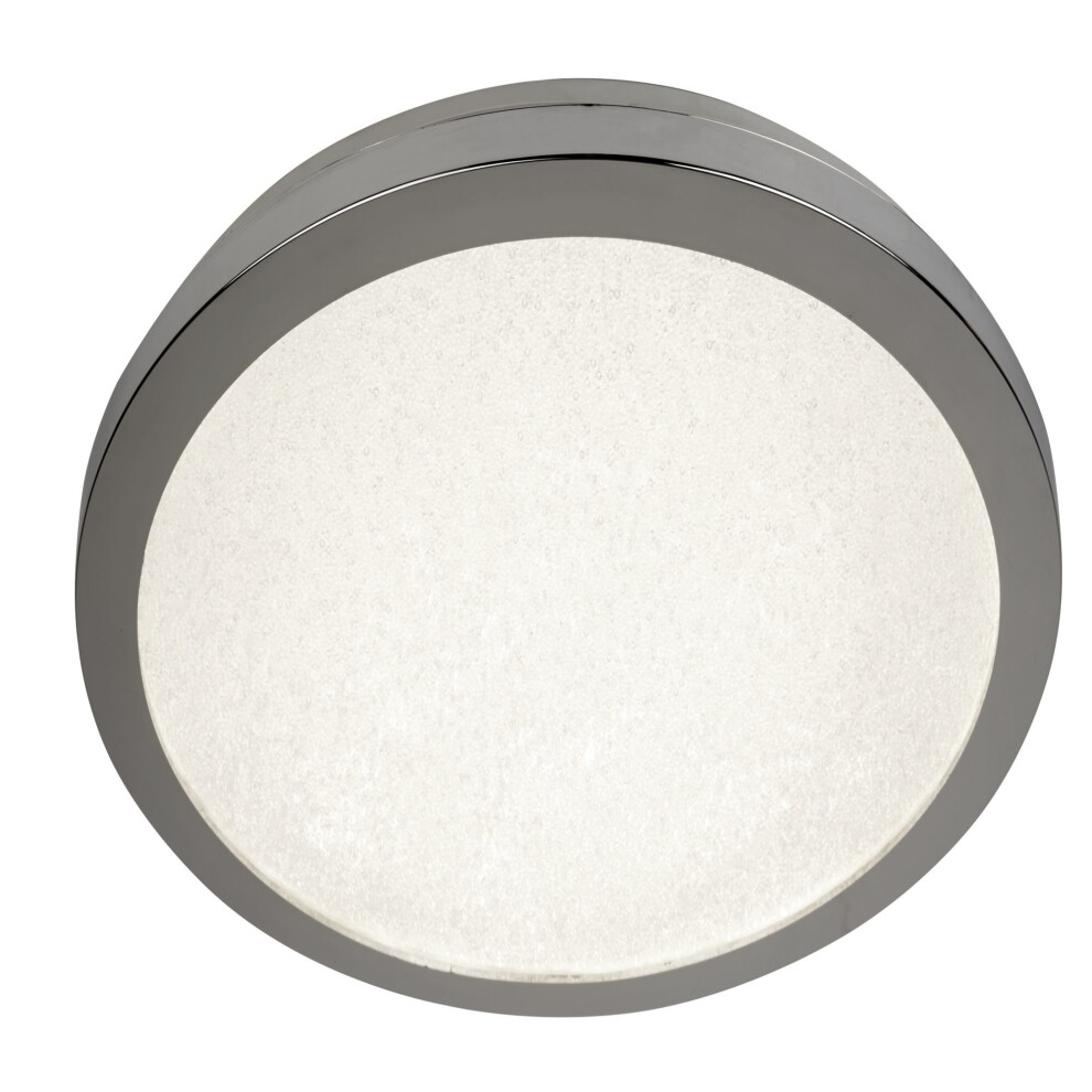 Search Led Flush Ceiling Dia 40Cm Chrome And Crystal Sand Ip44 Light