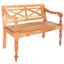 vidaXL Solid Mahogany Wood Batavia Bench 98x50x82cm Light Brown Entryway Seat