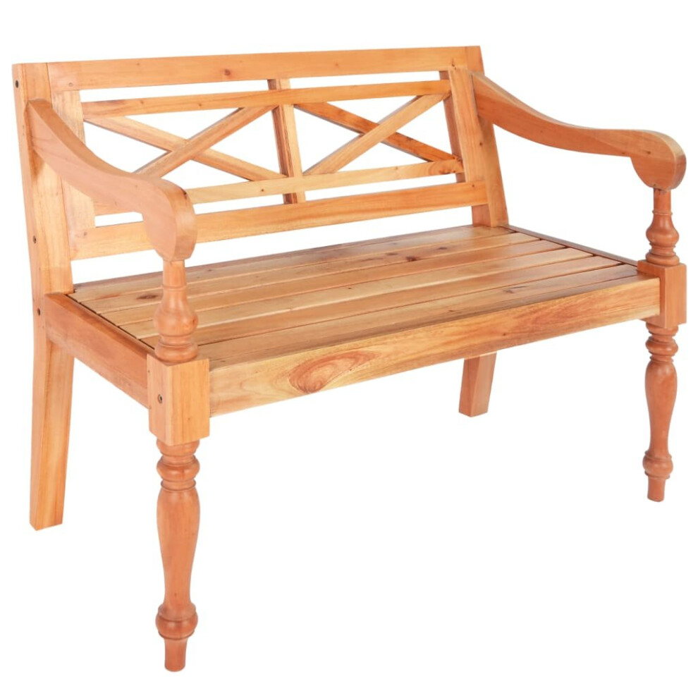 Vidaxl Solid Mahogany Wood Batavia Bench 98X50x82cm Light Entryway Seat Brown