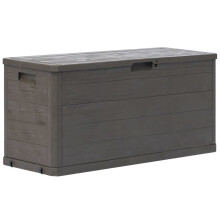 vidaXL Garden Storage Box 280L Brown Outdoor Cabinet Chest Organiser Unit
