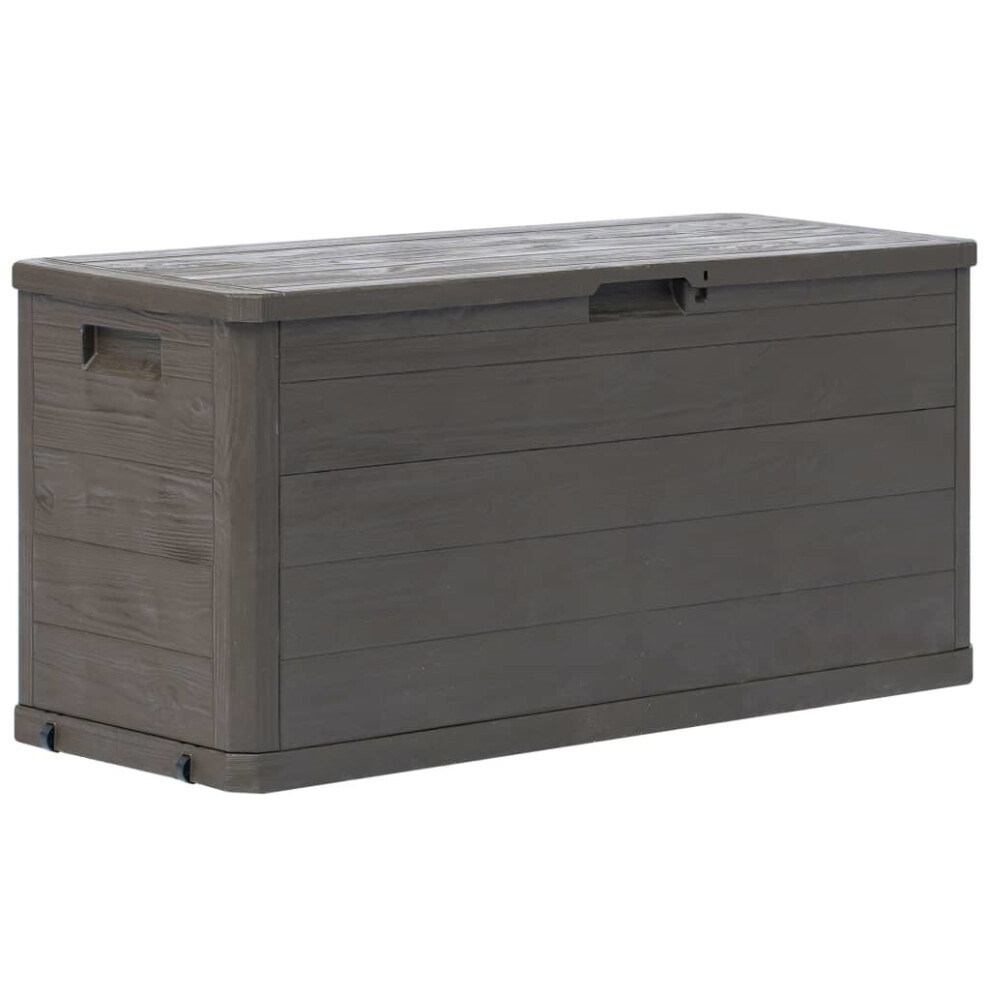 Vidaxl Garden Storage Box 280L Brown Outdoor Cabinet Chest Organiser Unit - Image 2