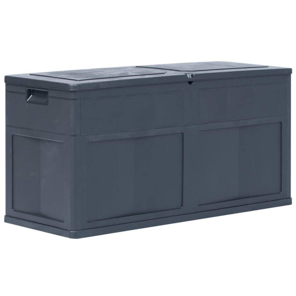 vidaXL Garden Storage Box 320L Black Outdoor Cabinet Chest Organiser Unit