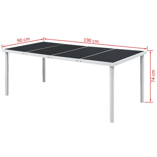 VidaXL vidaXL Gartentisch 190x90x74 cm Schwarz Stahl 2