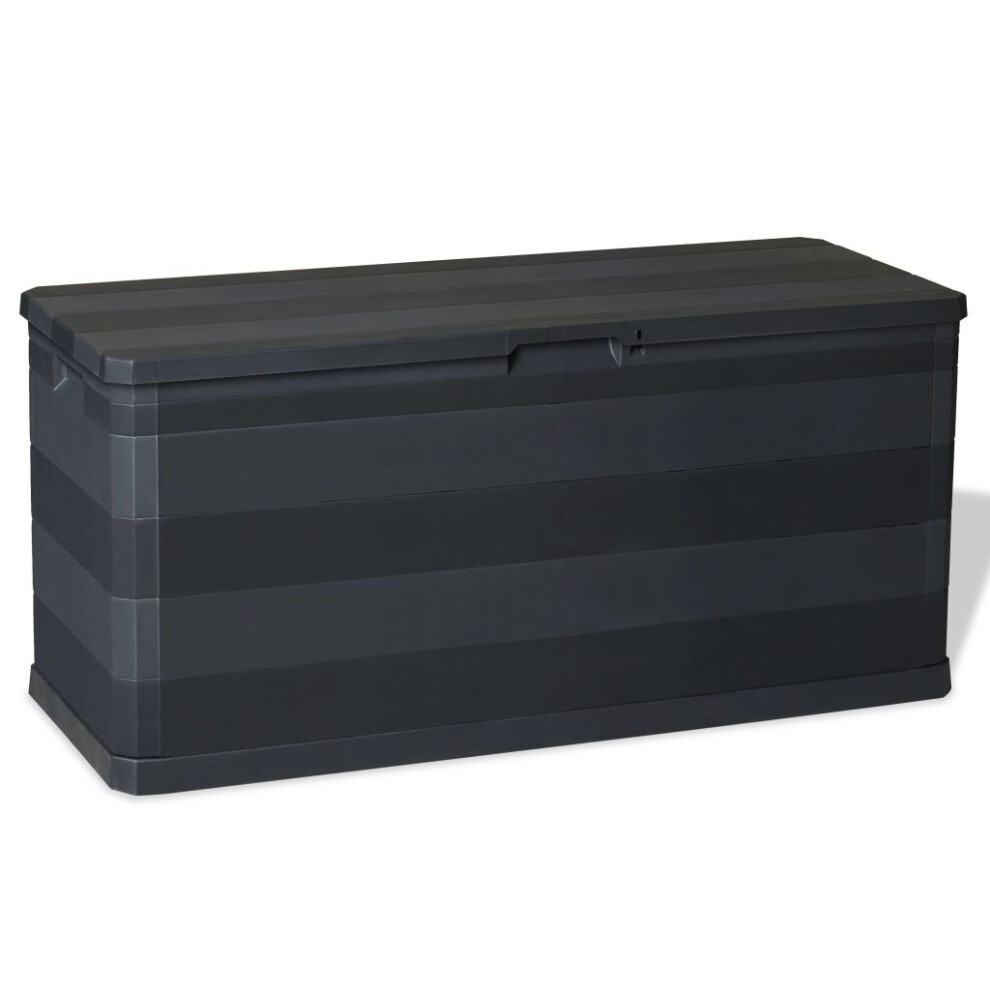 vidaXL Garden Storage Box 280 L Black Outdoor Lockable Chest Cushion Shed Case