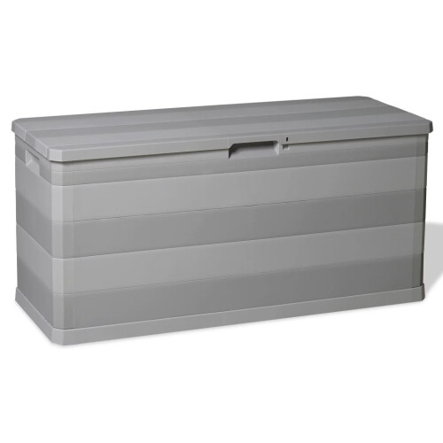 vidaXL Garden Storage Box 280 L Light Grey Outdoor Cushion Chest Utility Shed