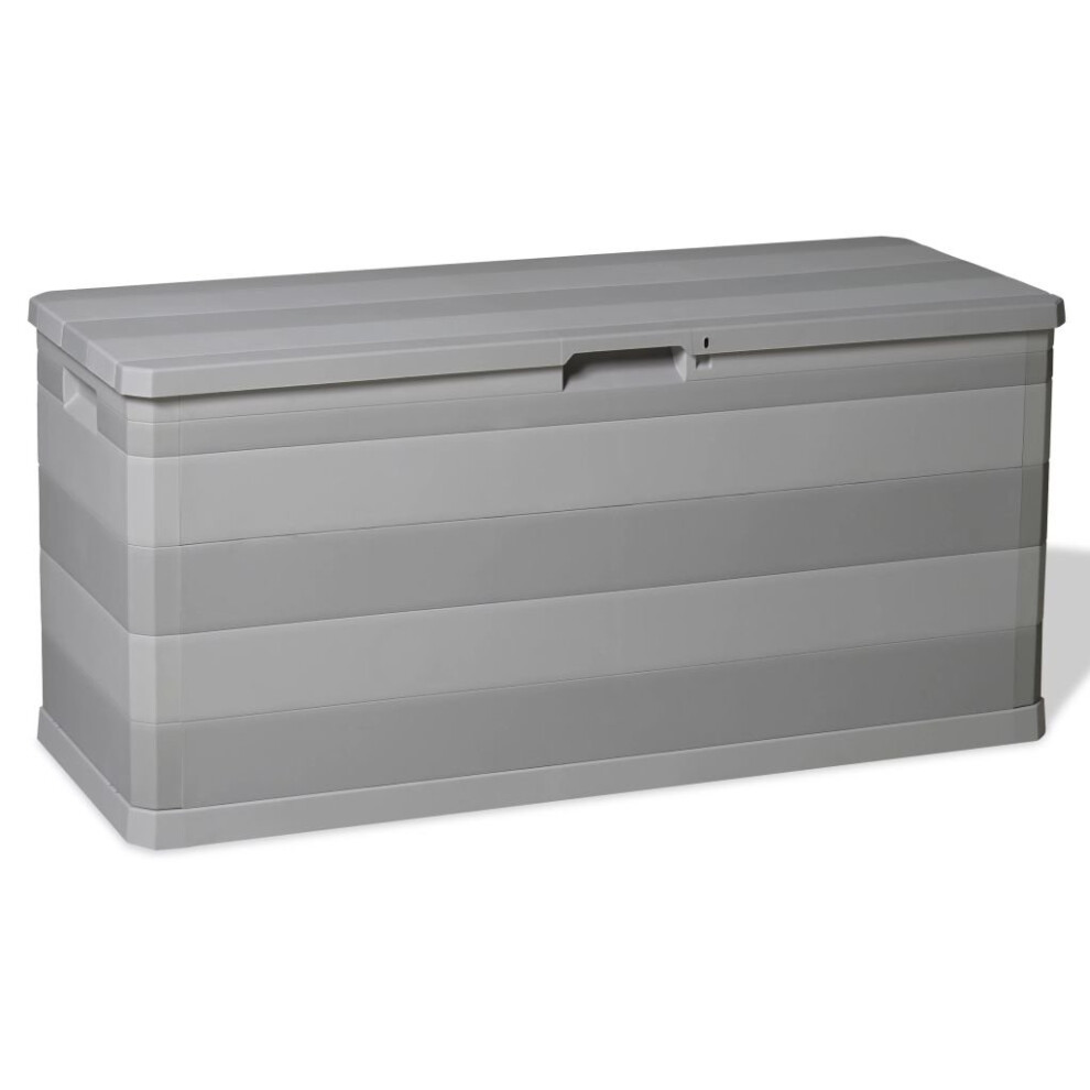 vidaXL Garden Storage Box 280 L Light Grey Outdoor Cushion Chest Utility Shed