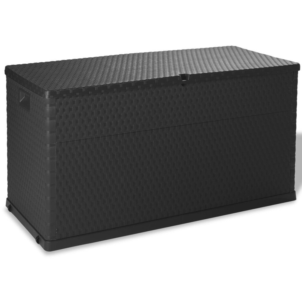 Vidaxl Garden Storage Box Anthracite Pp Rattan Patio Outdoor Case Furniture