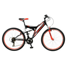 Boss Venom Boys 26 Inch Full Suspension Mountain Bike Black/Red Ages 12 Years+