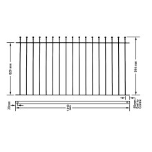 (1830mm GAP X 915mm High Galvanised) Manor Ball Top Fence Fencing Metal Wrought Iron