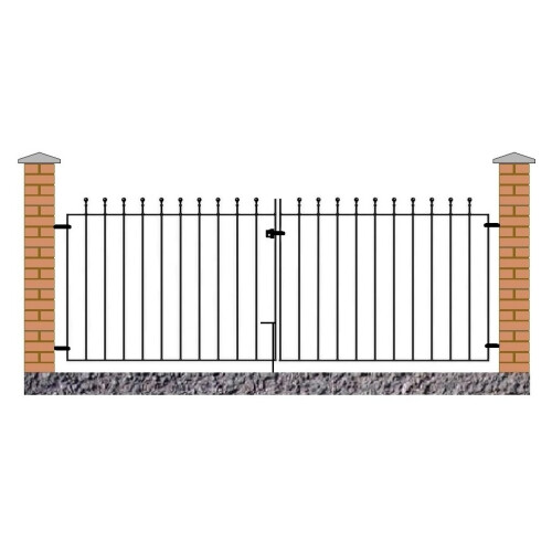 (3048mm (10ft) GAP X 915mm High) Manor Ball Top Flat Driveway Garden Gates metal