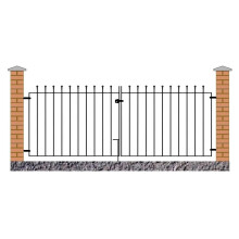(3353mm (11ft) GAP X 915mm High) Manor Ball Top Flat Driveway Garden Gates metal